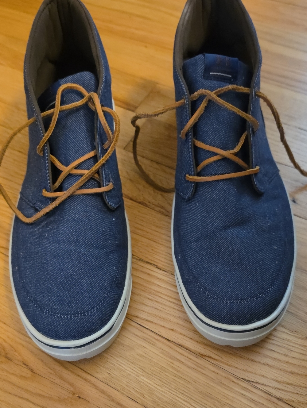 Under Armour Men's Navy Chukka Boots with Brown Laces